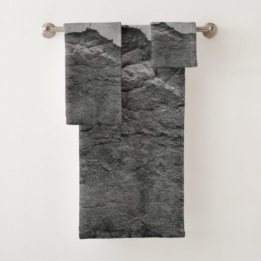 Rustic Stone Wall Napoli 2 - Yin Yang - BW Bad Handdoek (Insitu)