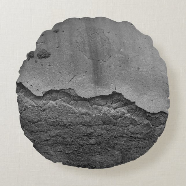 Rustic Stone Wall Napoli 2 - Yin Yang - BW Rond Kussen (Voorkant)