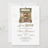 Rustic Storefront Let It Snow Boy Baby Shower Kaart (Voorkant)