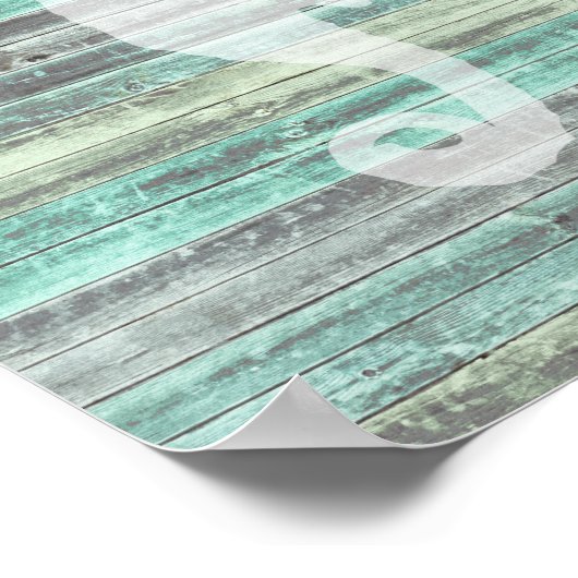 Rustic stranddecor zeepaard poster (Hoek)