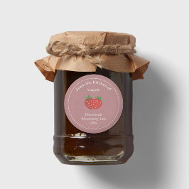 Rustic Strawberry Jam Label Sticker