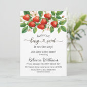Rustic Strawberry Red Berry Sweet Baby Shower Kaart (Staand voorkant)