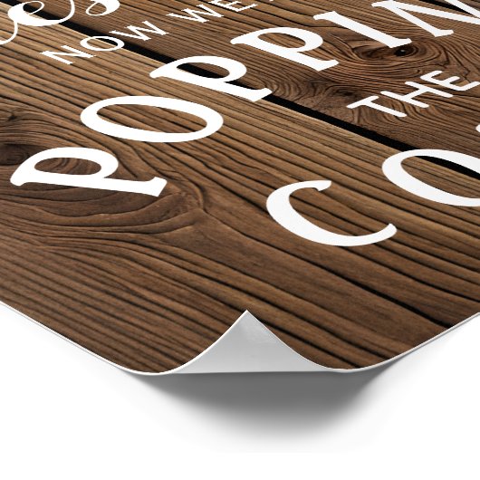 Rustic String-lampjes VERLOVING Aankondiging bord Poster (Hoek)