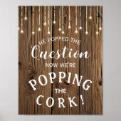 Rustic String-lampjes VERLOVING Aankondiging bord Poster (Voorkant)