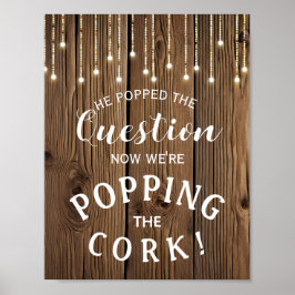 Rustic String-lampjes VERLOVING Aankondiging bord Poster