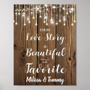 Rustic String licht Elk liefdesverhaal is een brui Poster