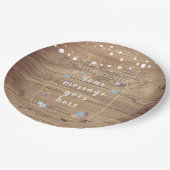 Rustic String Lichtjes Mason Jar Uw Bericht Papieren Bordje (Gekanteld)