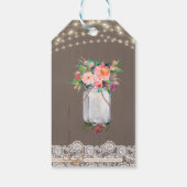 Rustic String Light Mason Jar Dank je huwelijk Cadeaulabel (Achterkant)