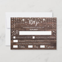 Rustic String Light RSVP-kaart - 