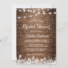 Rustic String Light Snowflake Winter Vrijgezellenf Kaart