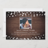 Rustic String Lights Afstudeerder Pet Foto Afstude Aankondiging (Achterkant)