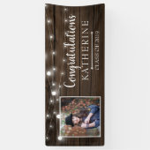Rustic String Lights Afstuderen Spandoek (Verticaal)