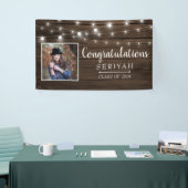 Rustic String Lights Afstuderen Spandoek (Beurs)
