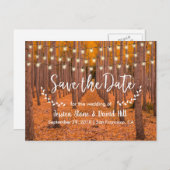 Rustic String Lights Autumn Wedding Save the Date Aankondigingskaart (Voorkant / Achterkant)