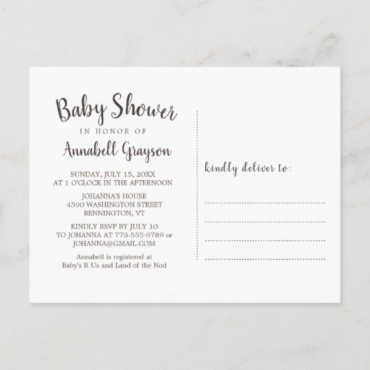 Rustic String Lights Baby shower Uitnodiging Briefkaart (Achterkant)