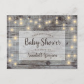 Rustic String Lights Baby shower Uitnodiging Briefkaart (Voorkant)