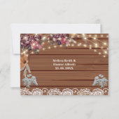 Rustic String Lights Baby's Breath Lace Wedding Bedankkaart (Achterkant)