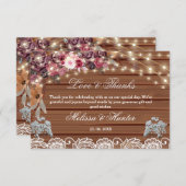 Rustic String Lights Baby's Breath Lace Wedding Bedankkaart (Voorkant / Achterkant)