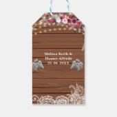 Rustic String Lights Baby's Breath Lace Wedding Cadeaulabel (Achterkant)