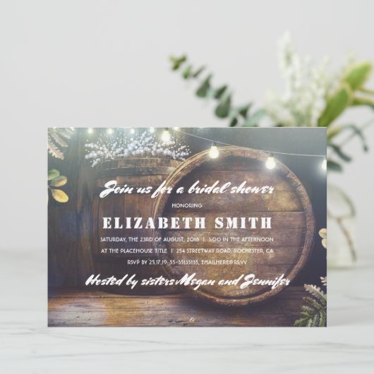 Rustic String Lights Baby's Breath Vrijgezellenfee Kaart (Staand voorkant)