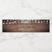 Rustic String Lights Baby's Breath Wedding Waterfles Etiket (Enkel label)