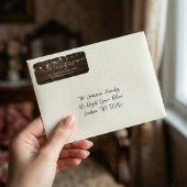 Rustic String Lights Barn Wood Address Label