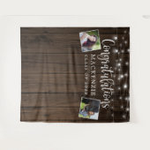 Rustic String Lights Barn Wood Afstuderen Foto Wandkleed (Voorkant (horizontaal))
