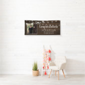 Rustic String Lights Barn Wood Afstuderen Spandoek (Insitu)