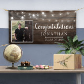 Rustic String Lights Barn Wood Afstuderen Spandoek