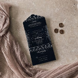 Rustic String Lights binden alles in één keer All In One Uitnodiging<br><div class="desc">Deze nette snaarlantaarnlamp trouwt allemaal in één uitnodiging is perfect voor een moderne bruiloft. Het ontwerp bevat prachtige handbeschilderde snaarlichten met prachtige sterren. Bespaar papier door meer details op te nemen in de uitnodiging in plaats van op een aparte bijsluitkaart.</div>