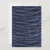 Rustic String Lights Blue Baby shower Brunch Kaart (Achterkant)