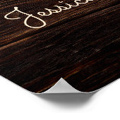 Rustic String Lights Blue Floral Wedding Welcome Poster (Hoek)