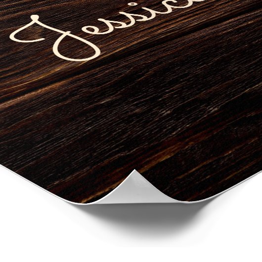 Rustic String Lights Blue Floral Wedding Welcome Poster (Hoek)