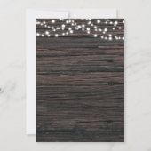 Rustic String Lights Boho Wood Wedding Uitnodiging (Achterkant)