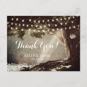 Rustic String Lights Boom Hartelijk dank Briefkaart