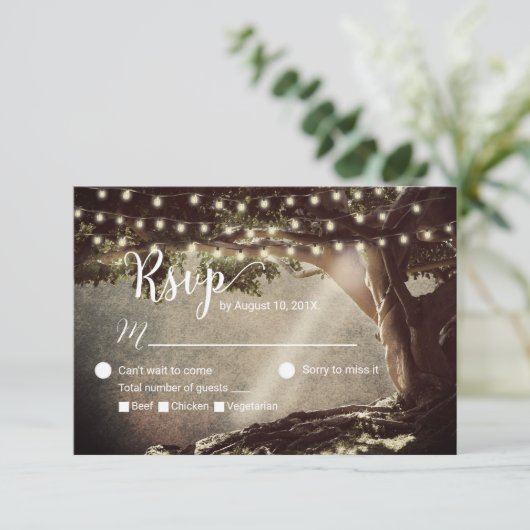 Rustic String Lights  Boom Wedding RSVP (Staand voorkant)