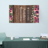 Rustic String Lights Burgundy Floral Quinceañera Spandoek (Beurs)