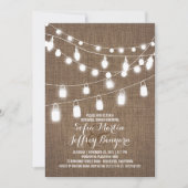 Rustic String Lights Burlap repetitie diner Kaart (Voorkant)