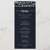 Rustic String Lights Calligraphy Dinner Menu (Voorkant)