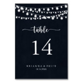 Rustic String Lights Calligraphy Wedding Kaart (Achterkant)