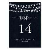 Rustic String Lights Calligraphy Wedding Kaart (Voorkant)