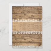 Rustic String Lights Country Weddenfoto Kaart (Achterkant)