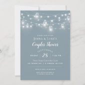Rustic String Lights Couples Shower Uitnodiging (Voorkant)