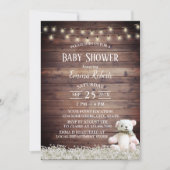Rustic String Lights Cute Beer Baby shower Kaart (Voorkant)