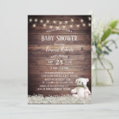 Rustic String Lights Cute Beer Baby shower Kaart (Staand voorkant)