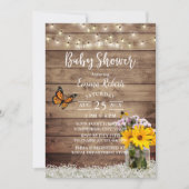 Rustic String Lights Daisy Bloempot Baby shower Kaart (Voorkant)