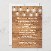 Rustic String Lights Engagement Party Magnetische Uitnodiging (Voorkant)