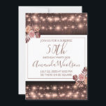 Rustic String Lights Floral 50th Birthday Kaart<br><div class="desc">Roze snaarlichten en roze sangria en merlot floralen modern script 50th verjaardagsverrassing party uitnodiging om je partij aan te passen. Voeg je locatiegegevens toe aan de achterkant van de kaart. De moderne scrip-typografie wordt gepresenteerd in een mooie,  delicate roze sangria als aanvulling op de reeks lichten.</div>