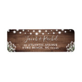 Rustic String Lights Floral Baby's Breath Flowers Etiket (Voorkant)