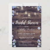 Rustic String Lights Floral Barnwood Vrijgezellenf Kaart (Voorkant)